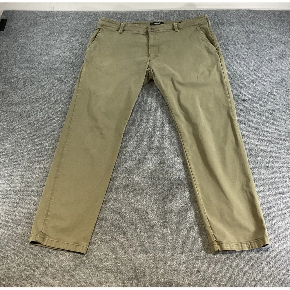 Mavi Johnny Slim Leg Pants Mens 40x30 Olive Green Stretch Casual Chino Pants